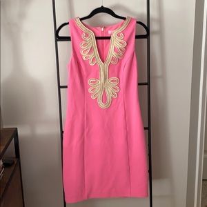 Lilly Pulitzer Pink Dress with Gold Details